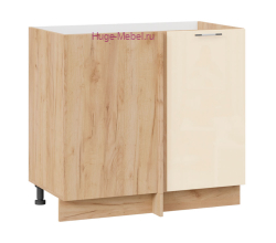 Шкаф кухонный угловой нижний 1000 Ксения (ваниль) корпус крафт