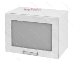 Горизонтальный кухонный стеклянный шкаф 500 Бетон (бетон белый)