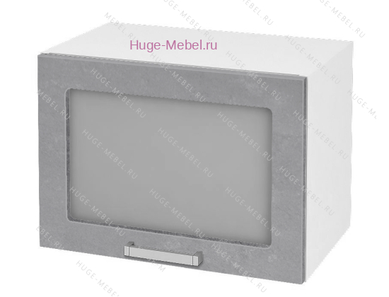 Горизонтальный кухонный стеклянный шкаф 500 Бетон (бетон серый)
