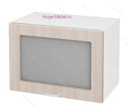 Горизонтальный кухонный стеклянный шкаф 500 Дина (шимо светлый)