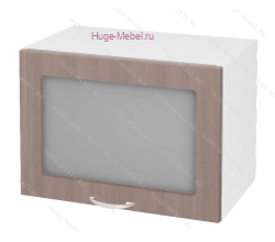 Горизонтальный кухонный стеклянный шкаф 500 Дина (шимо темный)