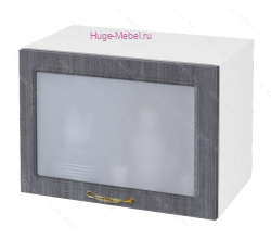 Горизонтальный кухонный стеклянный шкаф 500 Юлия (сандал серый)