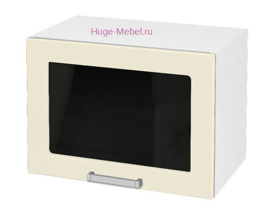 Горизонтальный кухонный стеклянный шкаф 500 Катрин (крем)