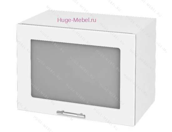 Горизонтальный кухонный стеклянный шкаф 500 Ксения (белый)