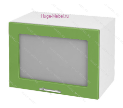 Горизонтальный кухонный стеклянный шкаф 500 Ксения (олива)