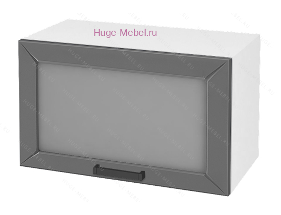 Горизонтальный кухонный стеклянный шкаф 600 Альфа (вулкан)