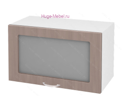 Горизонтальный кухонный стеклянный шкаф 600 Дина (шимо темный)