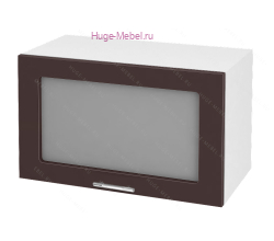 Горизонтальный кухонный стеклянный шкаф 600 Ксения (шоколад)