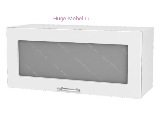Горизонтальный кухонный стеклянный шкаф 800 Ксения (белый)