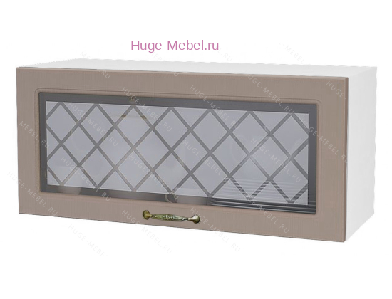 Горизонтальный кухонный стеклянный шкаф 800 Модена (дуб кофе)