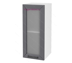 Кухонный шкаф верхний со стеклом 300 Альфа (вулкан)