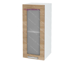 Кухонный шкаф верхний со стеклом 300 Бетон (дуб сонома)