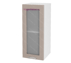 Кухонный шкаф верхний со стеклом 300 Ксения (кофе с молоком)