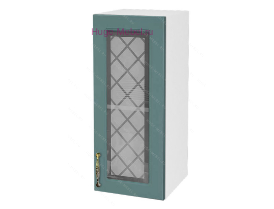 Кухонный шкаф верхний со стеклом 300 Модена (дуб бирюза)