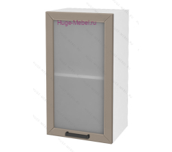 Кухонный шкаф верхний со стеклом 400 Альфа (латте)