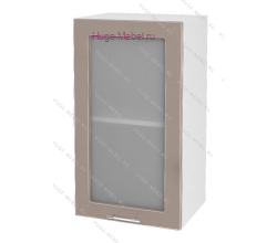Кухонный шкаф верхний со стеклом 450 Ксения (кофе с молоком)