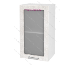 Кухонный шкаф верхний со стеклом 450 Бетон (бетон белый)
