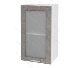 Кухонный шкаф верхний со стеклом 400 Бетон (бетон серый)