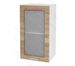 Кухонный шкаф верхний со стеклом 450 Бетон (дуб сонома)