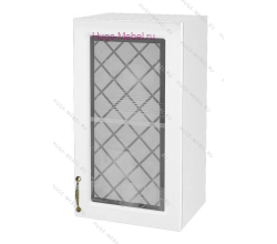 Кухонный шкаф верхний со стеклом 450 Модена (дуб белый)