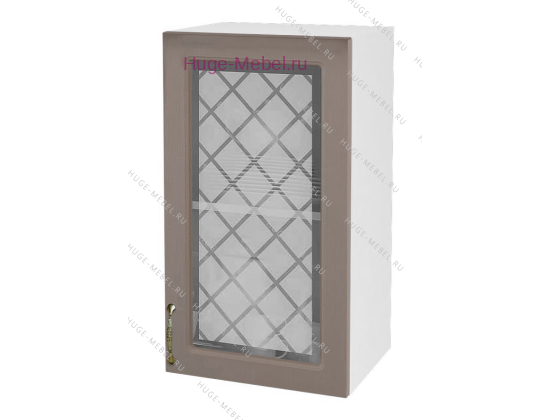 Кухонный шкаф верхний со стеклом 400 Модена (дуб кофе)