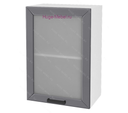 Кухонный шкаф верхний со стеклом 500 Альфа (вулкан)