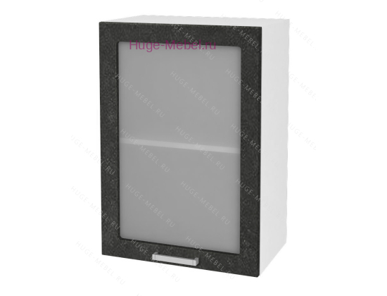 Кухонный шкаф верхний со стеклом 500 Бетон (бетон чёрный)