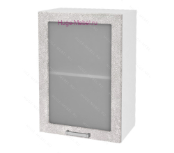 Кухонный шкаф верхний со стеклом 500 Бетон (бетон белый)