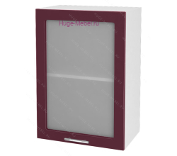 Кухонный шкаф верхний со стеклом 500 Ксения (бордо)
