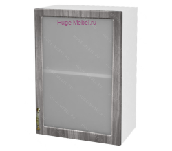 Кухонный шкаф верхний со стеклом 500 Юлия (сандал серый)