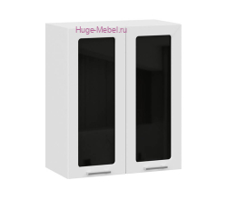 Кухонный шкаф верхний со стеклом 600 Катрин (софт вайт)