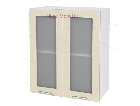 Кухонный шкаф верхний со стеклом 600 Ксения (ваниль)