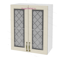 Кухонный шкаф верхний со стеклом 600 Модена (дуб ваниль)
