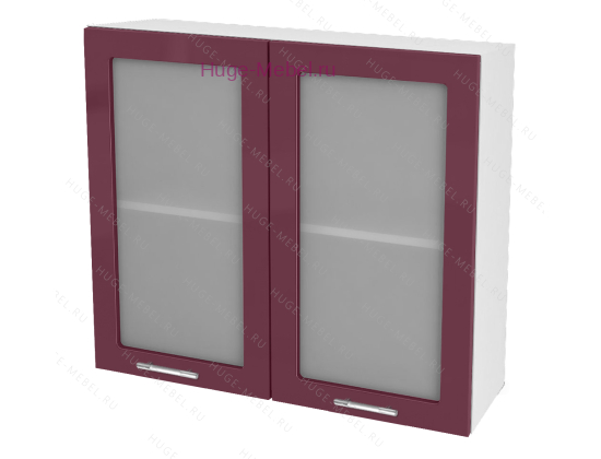 Кухонный шкаф верхний со стеклом 800 Ксения (бордо)
