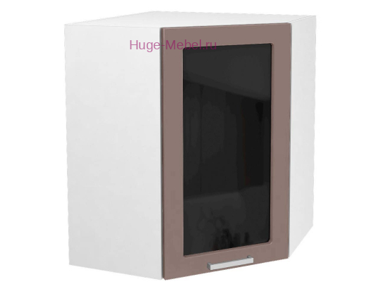 Угловой шкаф подвесной со стеклом 550 Катрин (муссон)