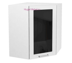 Угловой шкаф подвесной со стеклом 550 Катрин (софт вайт)