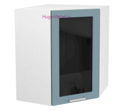 Угловой шкаф подвесной со стеклом 600 Катрин (топаз)