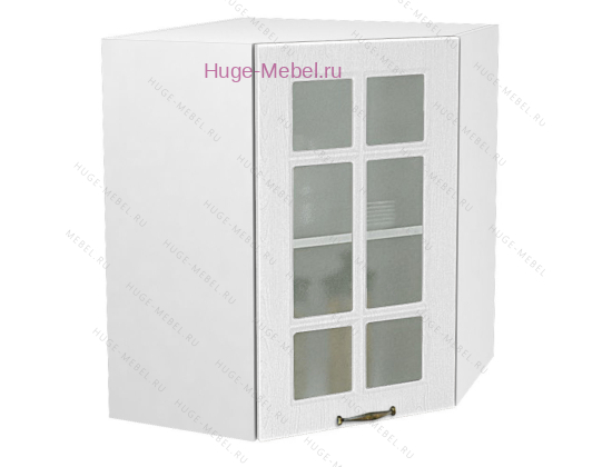 Угловой шкаф подвесной со стеклом 600 Мария (белый)