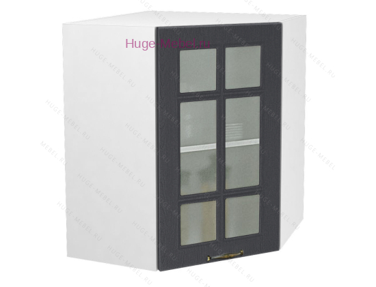 Угловой шкаф подвесной со стеклом 550 Мария (графит)