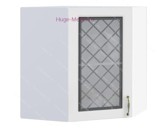 Угловой шкаф подвесной со стеклом 600 Модена (дуб белый)