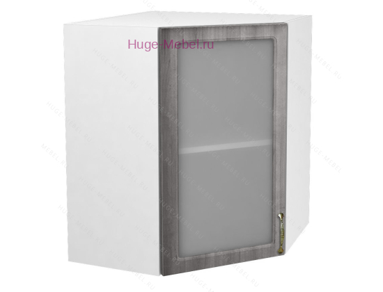 Угловой шкаф подвесной со стеклом 550 Юлия (сандал серый)