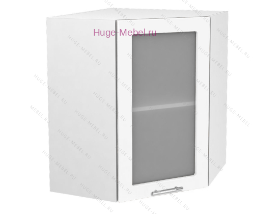 Угловой шкаф подвесной со стеклом 600 Ксения (белый)