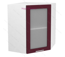 Угловой шкаф подвесной со стеклом 600 Ксения (бордо)