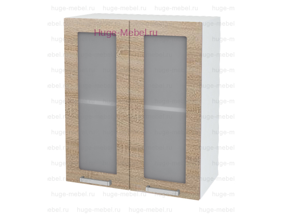 Кухонный шкаф верхний со стеклом 600 Бетон (дуб сонома)