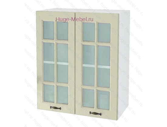 Кухонный шкаф верхний со стеклом 600 Мария (крем)