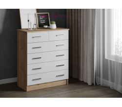Комод "Катрин 5 белый/крафт"