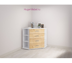 Угловой комод "Катрин 7 белый/крафт"