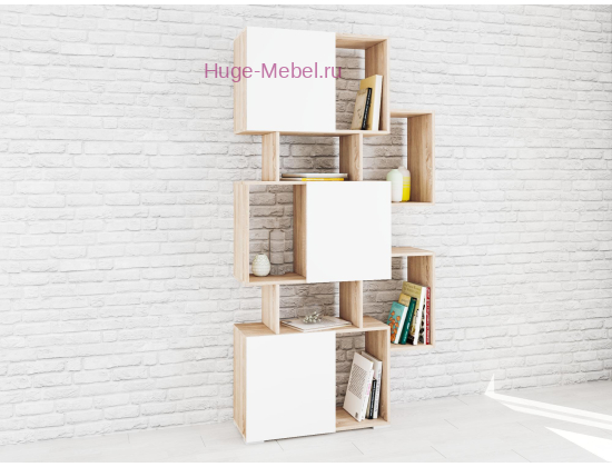Стеллаж Ромео-9 сонома/белый