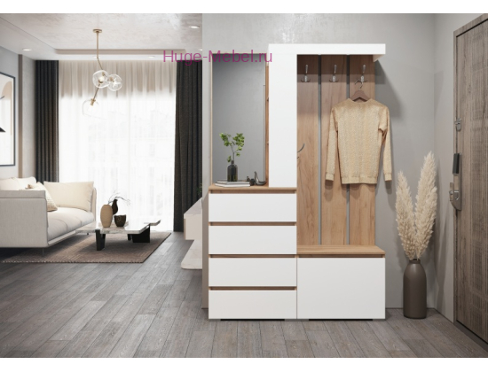 Прихожая "Хелен" крафт+белый