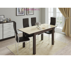 Раскладной стол "Бруно" 100х60 см венге/лакобель ваниль